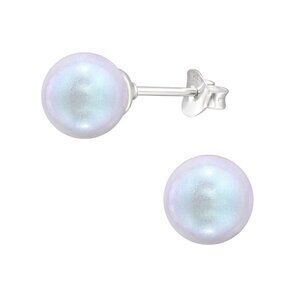 Sterling Silver European Pearl Earring 8mm
